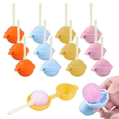 12er-Set Lollyformen für Eis am Stiel, wiederverwendbar, bunt
