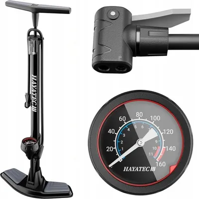 Zdjęcie produktu dla Alaskaprint Mini Pompka Rowerowa Manometr 11 Bar / 160 Psi Czarna