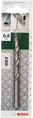 Produktbild von Bosch 2609255049, Bohrer, Spiralbohrer-Bit, Drehung der rechten Hand, 6,8 mm, 109 mm, Legierter Stahl, Eisenguss, Hartplastik, Eisen, Unlegierter Stahl, Nicht-eisenhaltiges Metall