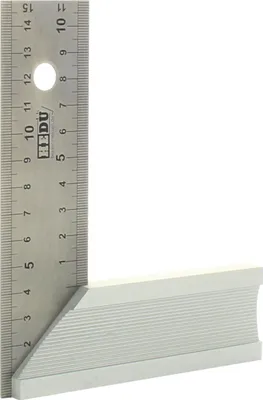 Produktbild von hedue® Schreinerwinkel mit Anschlag - Anschlagwinkel aus Aluminium, Tischlerwinkel mit 45 / 90 Grad Winkel 150 x 40 x 1 mm