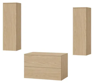 Zdjęcie produktu dla Zestaw łazienkowy szafka +2 słupki Color Dąb Wiosenny (2S80+1D100 X2)