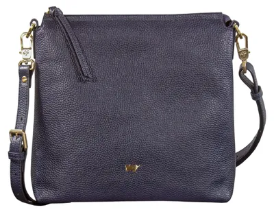 Image de Sac bandoulière HANNA, modèle M, couleur bleu, pour femmes, en cuir