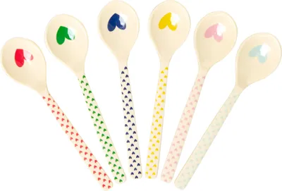 Produktbild von Rice Teelöffel 6er Set mit Herz Print