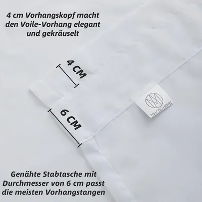 lichtdurchlässige Vorhänge mit Leinenoptik / transparente - transparente Vorhangset von 2, H 214 x B 140 cm