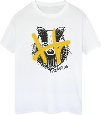 Produktbild von Harry Potter - "Hufflepuff" T-Shirt für Damen BI28194 (3XL) (Weiß)