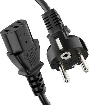 Produktbild von ETEC Euro-Stromkabel gerader Schutzkontakt-Stecker auf gerade C13 IEC-Buchse 5m schwarz