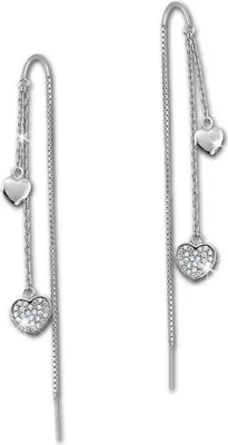 Produktbild von SilberDream Damen Ohrringe Herzen Zirkonia weiß Ohrhänger 925 Silber D2GSO439W