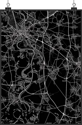 Produktbild von Mr. & Mrs. Panda Bild Brühl DIN A2 - Geschenk, wanddeko, Stadt Dorf Karte Landkarte Map Stadtplan, drucke, wanddruck, Wandbild, Plakat
