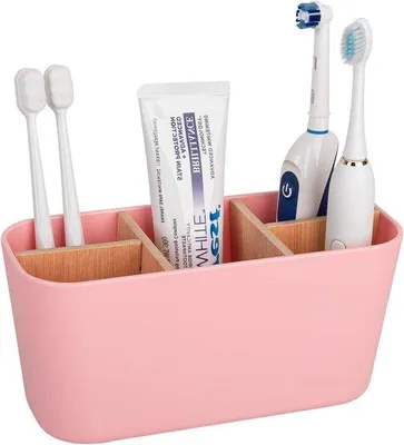 Produktbild von Bamboo-Badzimmer-Ordnungssystem mit 5 Regalfächern und römischem Rosenfärbetön