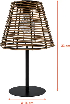 Image de 3.07 Lampe solaire de table avec ampoule - env. 33 cm - Lampe de décoration de jardin en nature (lampe de table / nature)