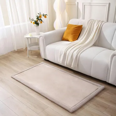 Image de Tapis de jeu, 150 x 80 x 2,5 cm, beige, en mousse à mémoire de forme, antidérapant, pour enfants
