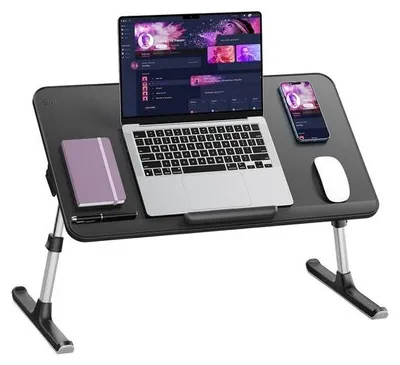 Produktbild von Famanu Betttisch mit Antirutsch und Höhen- sowie Neigungsverstellung für Laptop und Frühstück - Ideal für Homeoffice