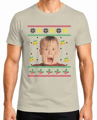 Productafbeelding van Kevin Allein Thuis - Kerstcadeau, lelijke kersttrui, kerstshirt voor heren, natuurprint, maat 3XL