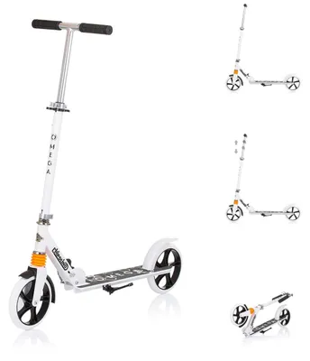 Produktbild von Chipolino Kinderroller Omega PolyurethanRäder ABEC-7 Lager verstellbar faltbar Bremse weiß