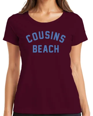 Productafbeelding van Cousins Beach - The Summer I Got Pretty. Heren T-shirt, bordeauxrood, maat 3XL