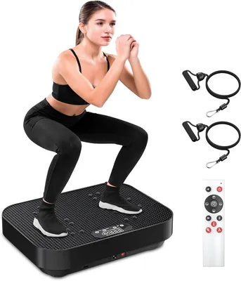 Produktbild von Vibrationsplatte für Fitness – Trainingsgerät zur Muskelaufbau, für den Heimgebrauch – 99 Intensitätsstufen – Belastbarkeit: 100 kg – Schwarz
