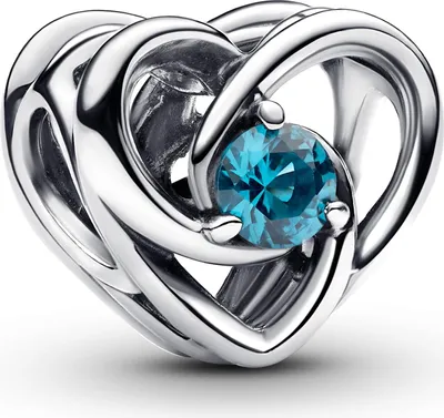 Produktbild von PANDORA Moments Slide-Charm Herz, 925er Silber, blauer Kristall