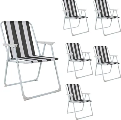 6 Stück Campingstuhl Outdoor Klappstuhl Regiestuhl Gartenstuhl Anthrazit/Weiß