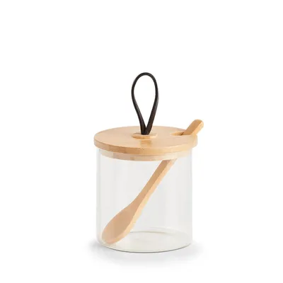 Produktbild von Vorratsglas rund 320 ml Holzdeckel mit Schlaufe ZELLER Present