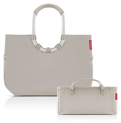 Produktbild von reisenthel loopshopper L Tasche Einkaufstasche herringbone sand OR6049 + Organizer herringbone sand