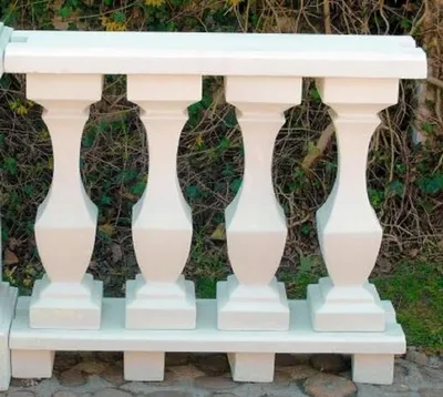 Produktbild von Casa Padrino Jugendstil Balustrade Weiß 100 x 25 x H. 86 cm - Massives Stein Geländer aus feinstem Beton - Prunkvolle Garten & Terrassen Deko