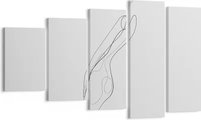 Produktbild von Bild auf Leinwand - Leinwandbild - 5 Teile - Kontur Frau Minimalismus - 100x60cm - Wand Bild - Wanddeko - Wandbilder - Leinwanddruck - Bilder - Wanddekoration - Leinwand bilder - EG100x60-4242