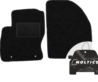 Produktbild von moto-MOLTICO Vorne Fußmatten Auto Velours Autoteppiche Schwarz Automatten Set 2-teilig passend für Ford Focus II 2004-2010