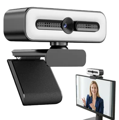 Productafbeelding van 1080P USB Webcam met 120° groothoek en microfoon voor videochat
