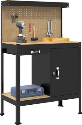Immagine prodotto di Banco da lavoro vidaXL nero 90 x 49 x 141 cm in compensato e metallo
