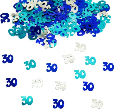Produktbild von Oblique Unique Konfetti 30 Geburtstag 500 Stk. Streudeko Streuteile Tisch Deko - blau türkis silber