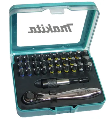 Produktbild von Makita - Set Schraubendreherbit und Ratsche - 32 Stücke - torx, phillips, pozidriv, hex - Länge: 25 mm