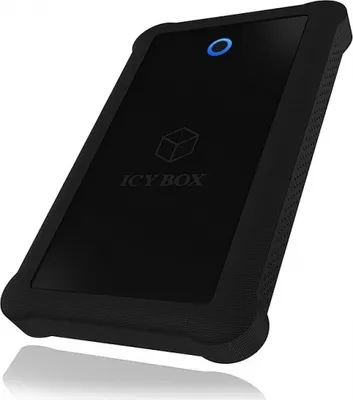 Obrázok produktu pre ICY BOX IB-233U3-B; Externý kryt pre 2,5" SATA III (6 Gbit/s) HDD/SSD, USB 3.2 Gen 1 UASP Host, silikónový ochranný obal
