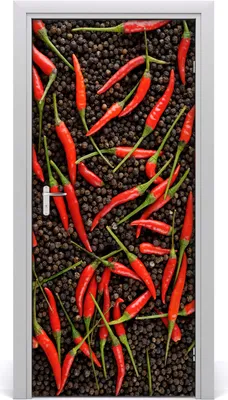Produktbild von Tulup Türaufkleber 95x205 cm Dekorative Aufkleber Selbstklebend Wasserdichte Tapete Abnehmbar Schlafzimmer Wohnzimmer Wohnkultur - Chilischoten