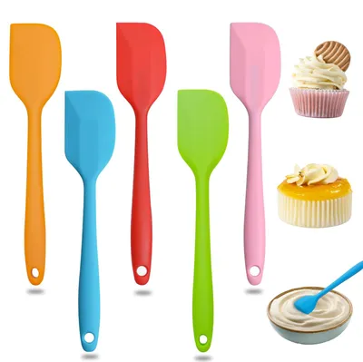 5 Silikonspatel, hitzebeständig, 21 cm, Antihaft, für Kochen & Backen