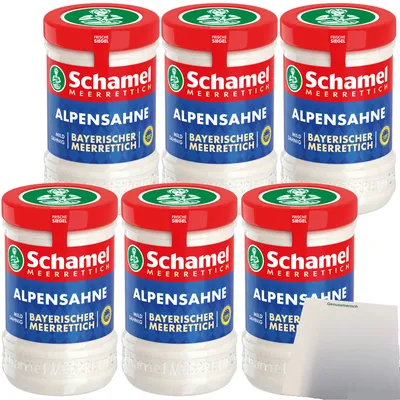 Produktbild von Schamel Bayrischer Sahne-Meerrettich 6er Pack (6x135g Glas) + usy Block