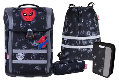 Produktbild von McNeill Schulranzen Ergo Perfecto Marvel Schoolbag Set 5-teilig Spider Man II schwarz