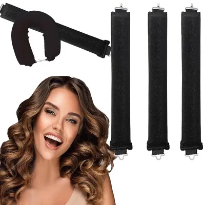 Produktbild von Hitzefreie Lockenbänder,12er-Pack Lockenbänder für die Nacht,keine Hitze erforderlich,DIY-Locken über Nacht für mittellanges und langes Haar (Schwarz)