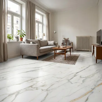 Immagine prodotto di Adesivi antiscivolo per pavimenti con rivestimento protettivo – pavimento in marmo bianco – 1 adesivo, 50 x 50 cm