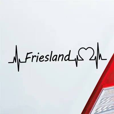 Produktbild von Auto Aufkleber Friesland Puls Herzschlag mit Ferien Region Motiv 19x5 cm Schwarz Matt Sticker Heckscheibenaufkleber
