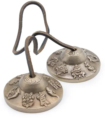 Productafbeelding van Tibetaanse ting-klokken, premium kwaliteit, gelukssymbolen, 6 cm