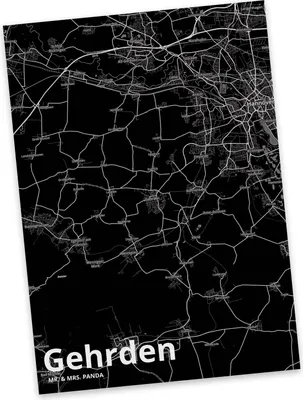 Produktbild von Mr. & Mrs. Panda Fotokarte Gehrden - Geschenk, Grußkarte, Postkarten, Postkarte, Ansichtskarte, Kunstkarten, Ansichtskarten, Stadt Dorf Karte Landkarte Map Stadtplan
