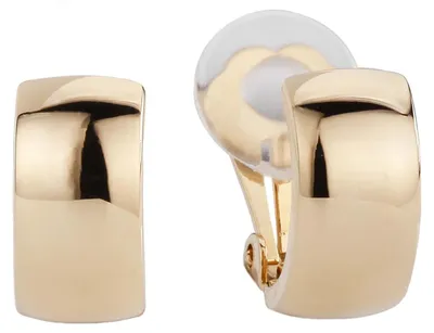 Productafbeelding van Reisclip – dames – 22 karaat verguld – halve creool – goudkleurig – 16 x 8 mm