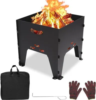 Image de Bol à feu portable - Panier à feu pour l'extérieur - 1 pièce - Compact