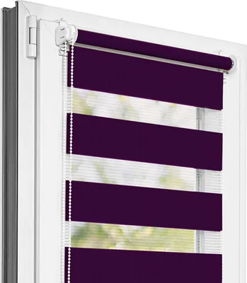 Produktbild von Estika Doppelrollo Klemmfix - 75 x 220 cm - Dunkelviolett - Duo Rollo ohne Bohren