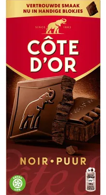 Image de Côte d'Or L'Original Puur 180g - Chocolat noir fin au cacao intense