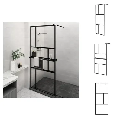 Obrázek produktu pro vidaXL Sprchová zástěna s policí pro sprchový kout černá 90x195 cm ESG - Sprchové zástěny