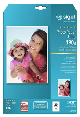 Obrázok produktu pre Sigel® IP675 Inkjet Photo Paper Ultra - A4, vysoký lesk, 190 g/m², 20 listov