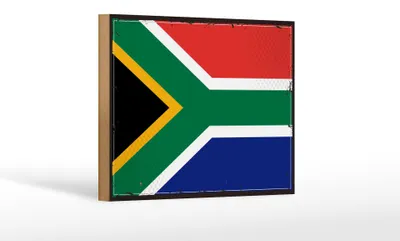 Produktbild von Holzschild Flagge Südafrikas 18x12 cm Retro South Africa Dekoration