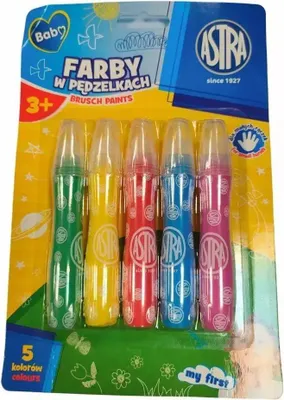 Zdjęcie produktu dla Farba W Pędzelkach 5 Kolorów Astra