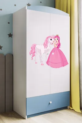 Produktbild von Kinderkleiderschrank Babydreams Drehtürenschrank Kleiderschrank Prinzessin I Blau